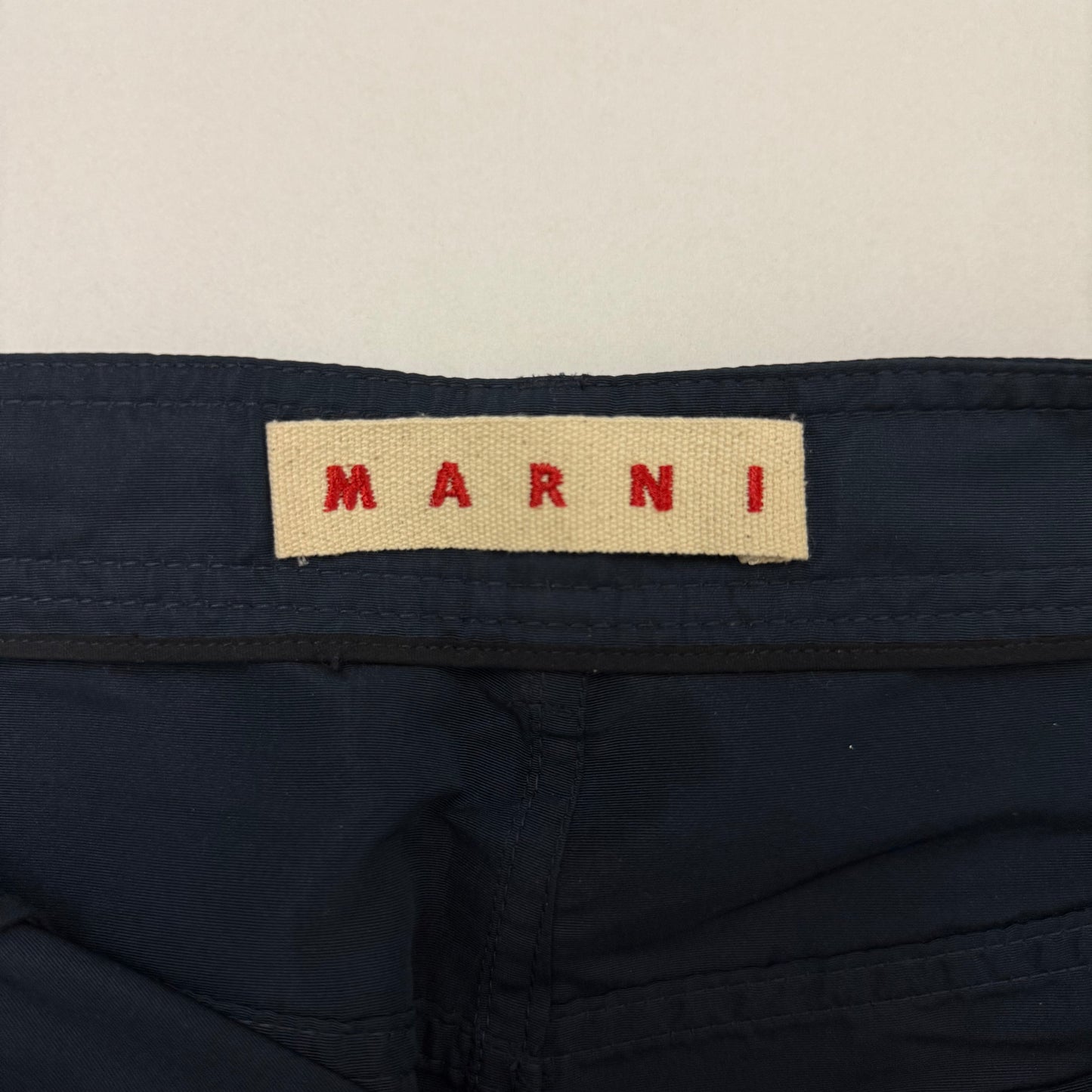 Marni Polyester Navy Straight Trousers