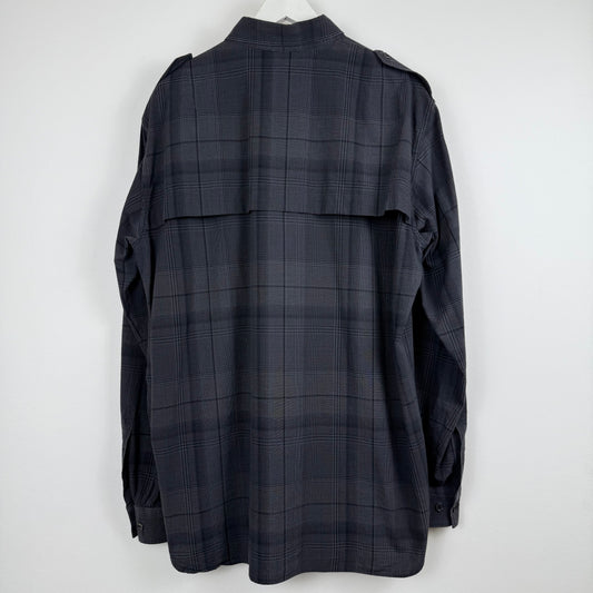 Dries van Noten FW19 Plaid Storm Flap Shirt