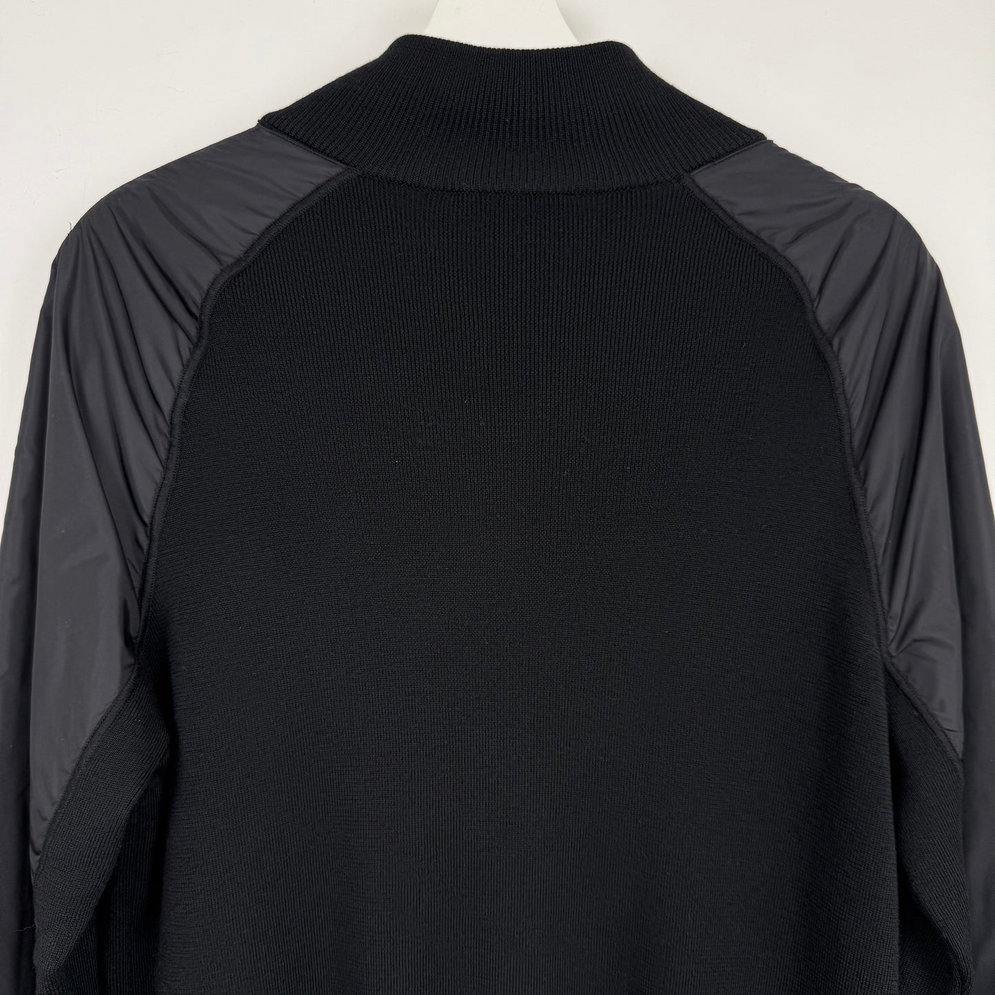 Prada Milano Full Zip Nylon Sleeve Hybrid Knit Jacket
