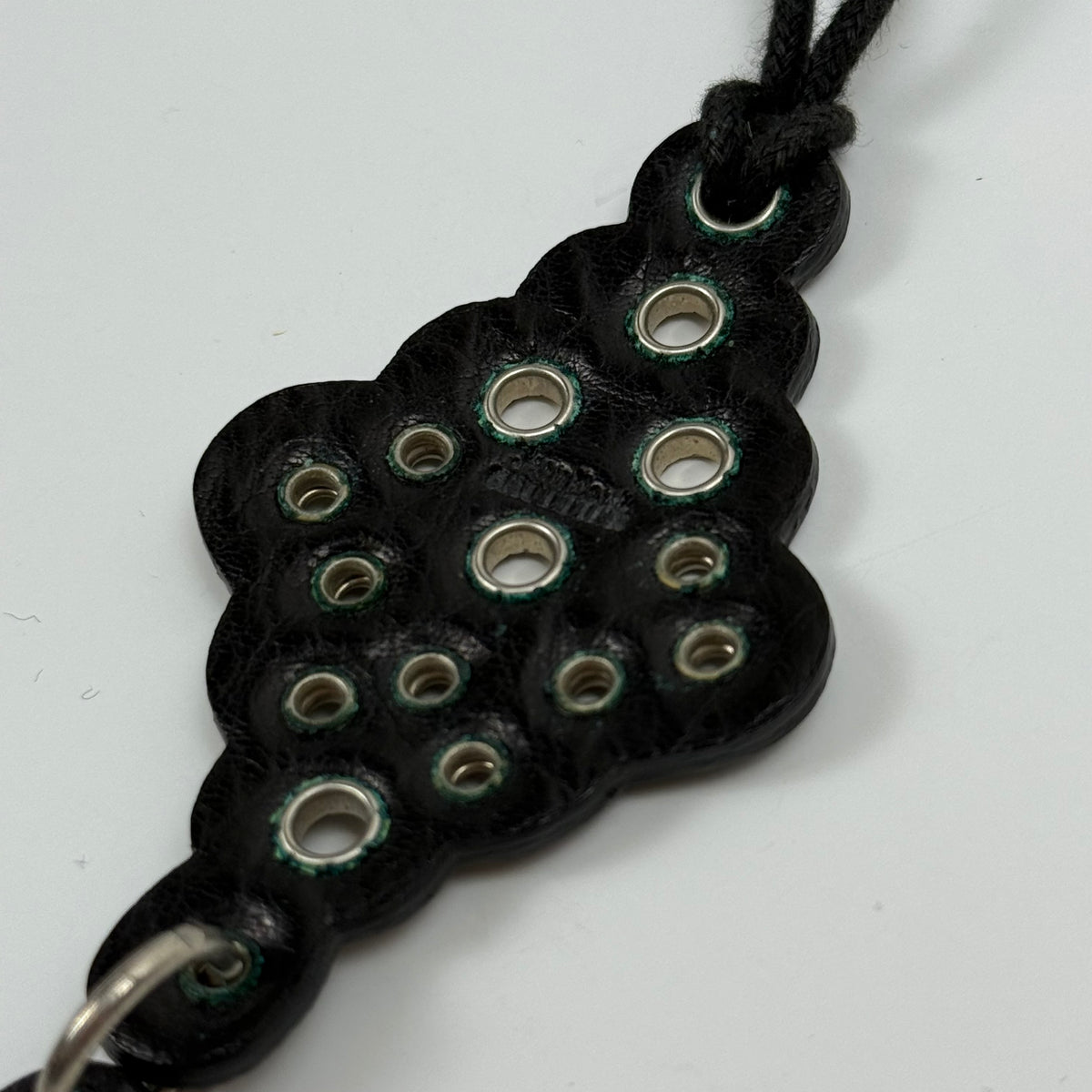 Jean Paul Gaultier Leather Grommet Pendant Necklace
