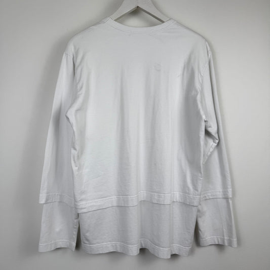 Comme des Garçons SHIRT Double Layer White Long Sleeve Tee