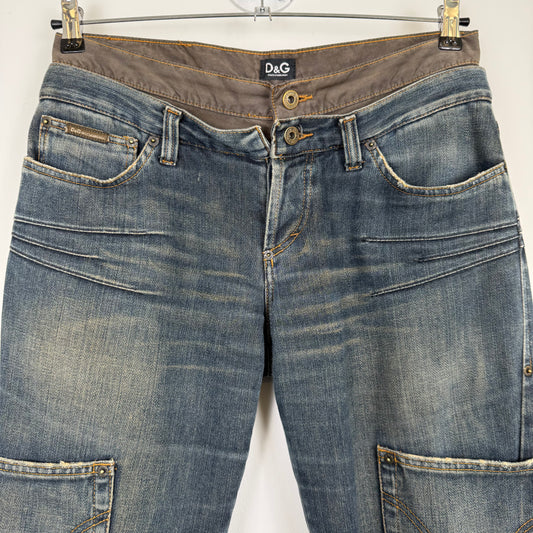 D&G 2003 Double Waist Twisted Seam Cargo Pants
