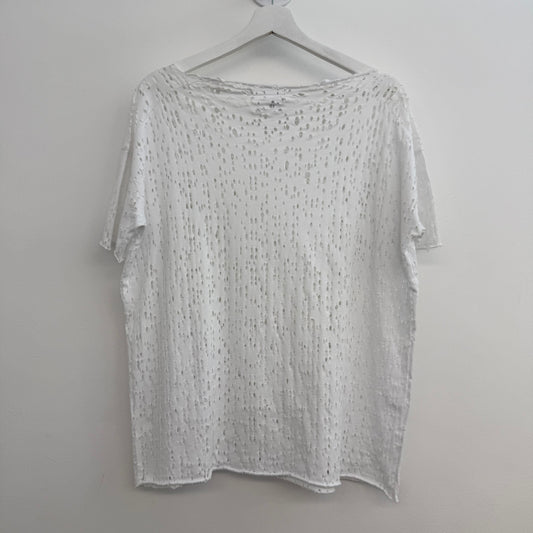 MM6 Maison Margiela Distressed Perforated Oversized Tee