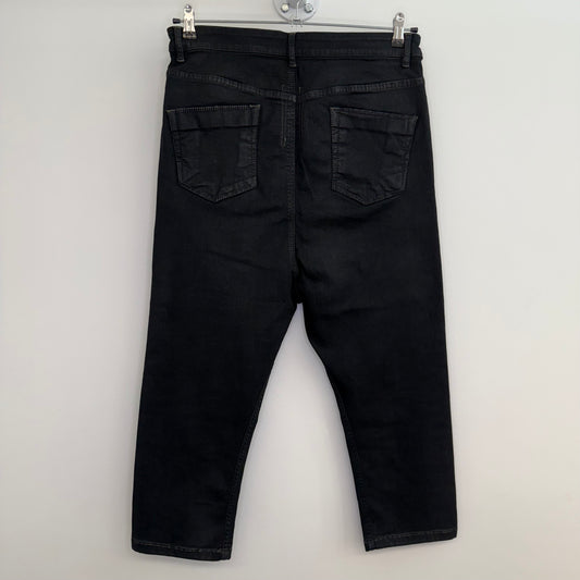 Rick Owens DRKSHDW 3/4 waxed drop crotch jeans