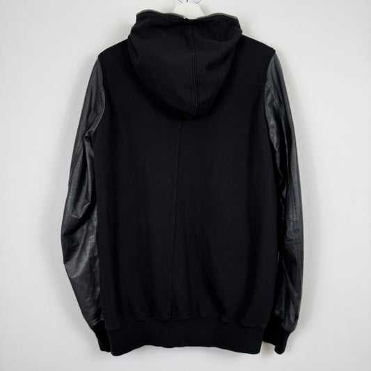 Rick Owens DRKSHDW Leather-Sleeve Gimp Hoodie ss15