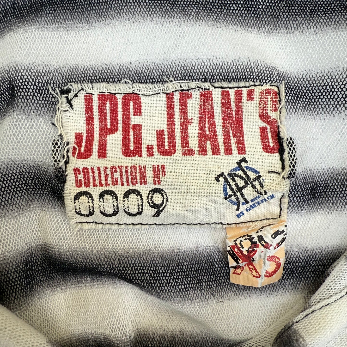 Jean Paul Gaultier JPG. Jean's Blurred Stripe Mesh Top
