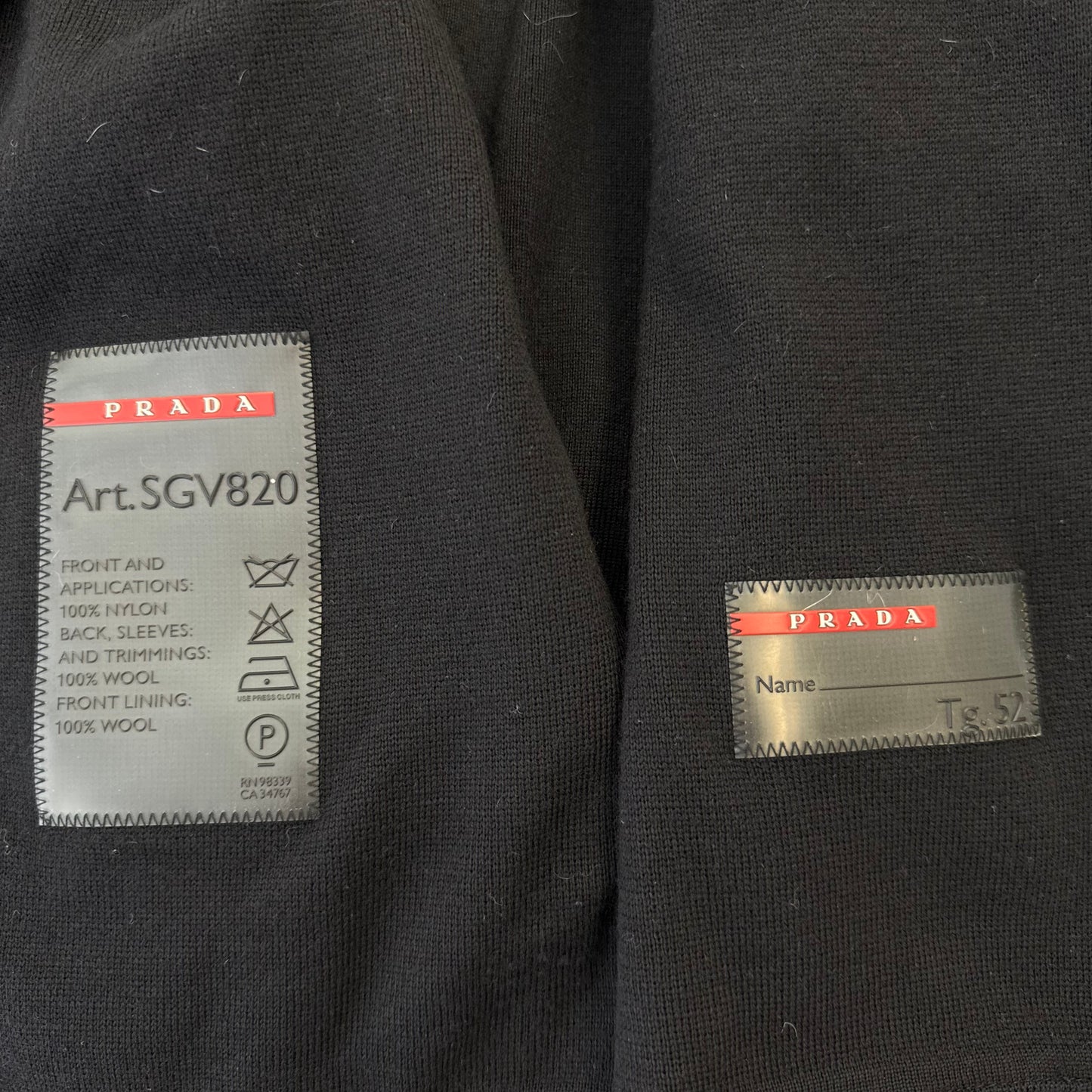 Prada Sport / Linea Rossa Wool & Nylon Hybrid Zip Jacket