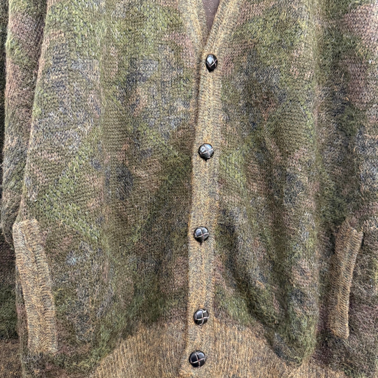 COMME des GARÇONS SHIRT Jacquard Camo Lined Cardigan (Early 2010s)