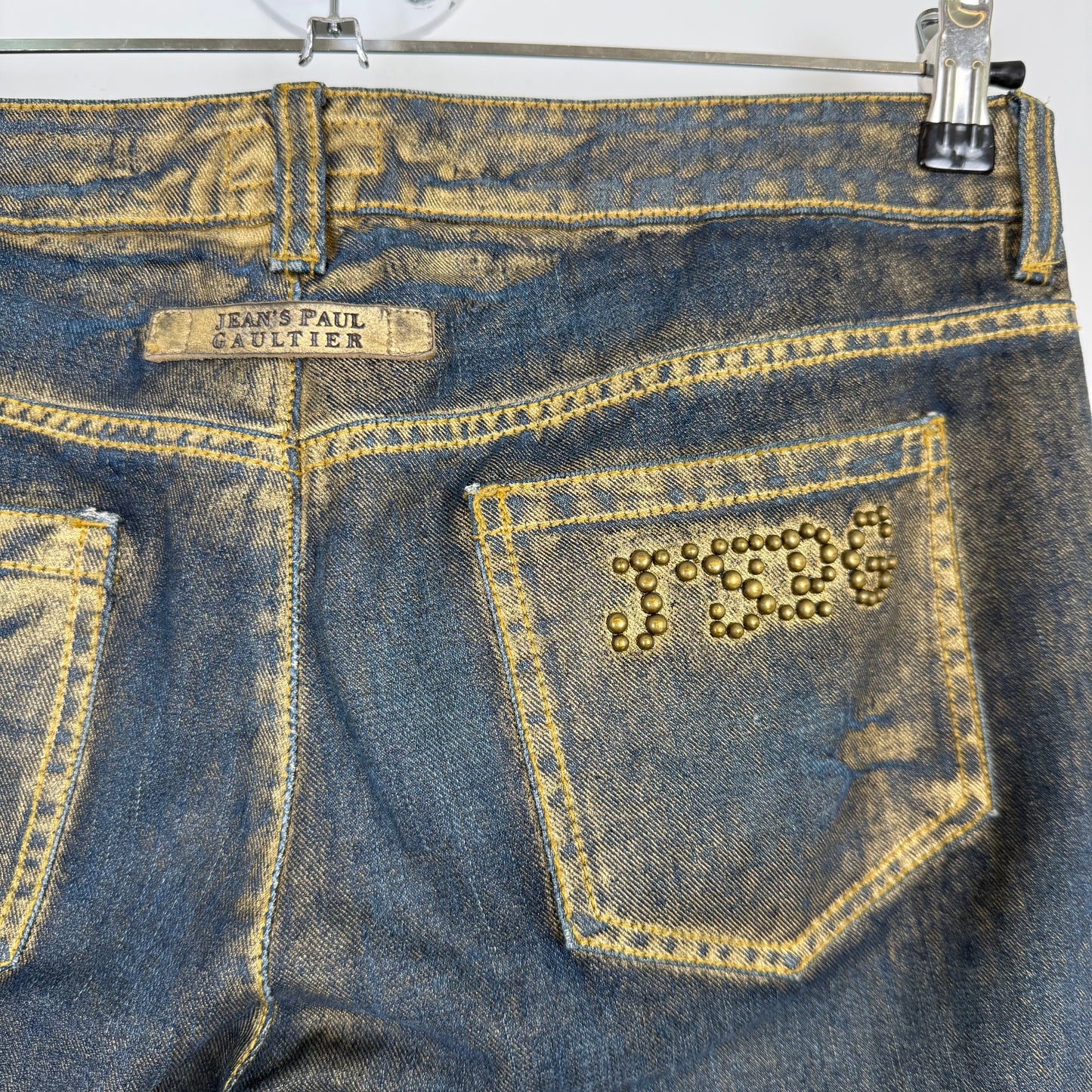 Jean Paul Gaultier (JPG) Gold-Coated Studded Denim