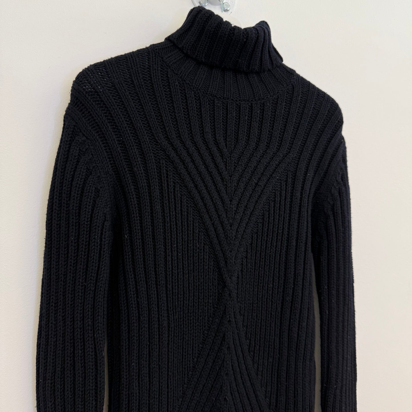 Marithe & Francois Girbaud black heavy knit sweater with turtle neck