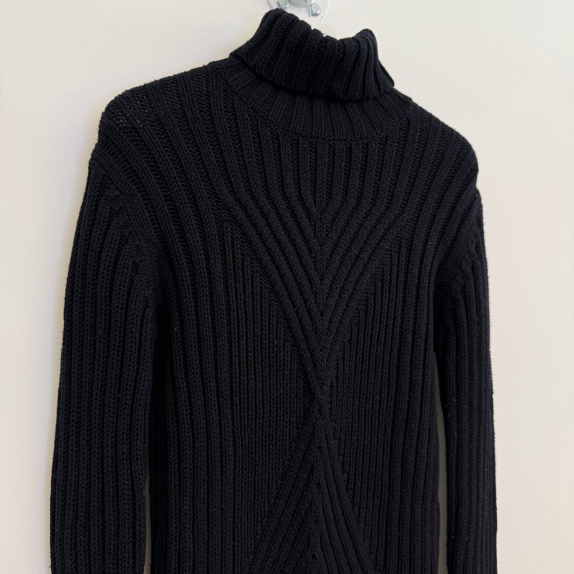 Marithe & Francois Girbaud black heavy knit sweater with turtle neck