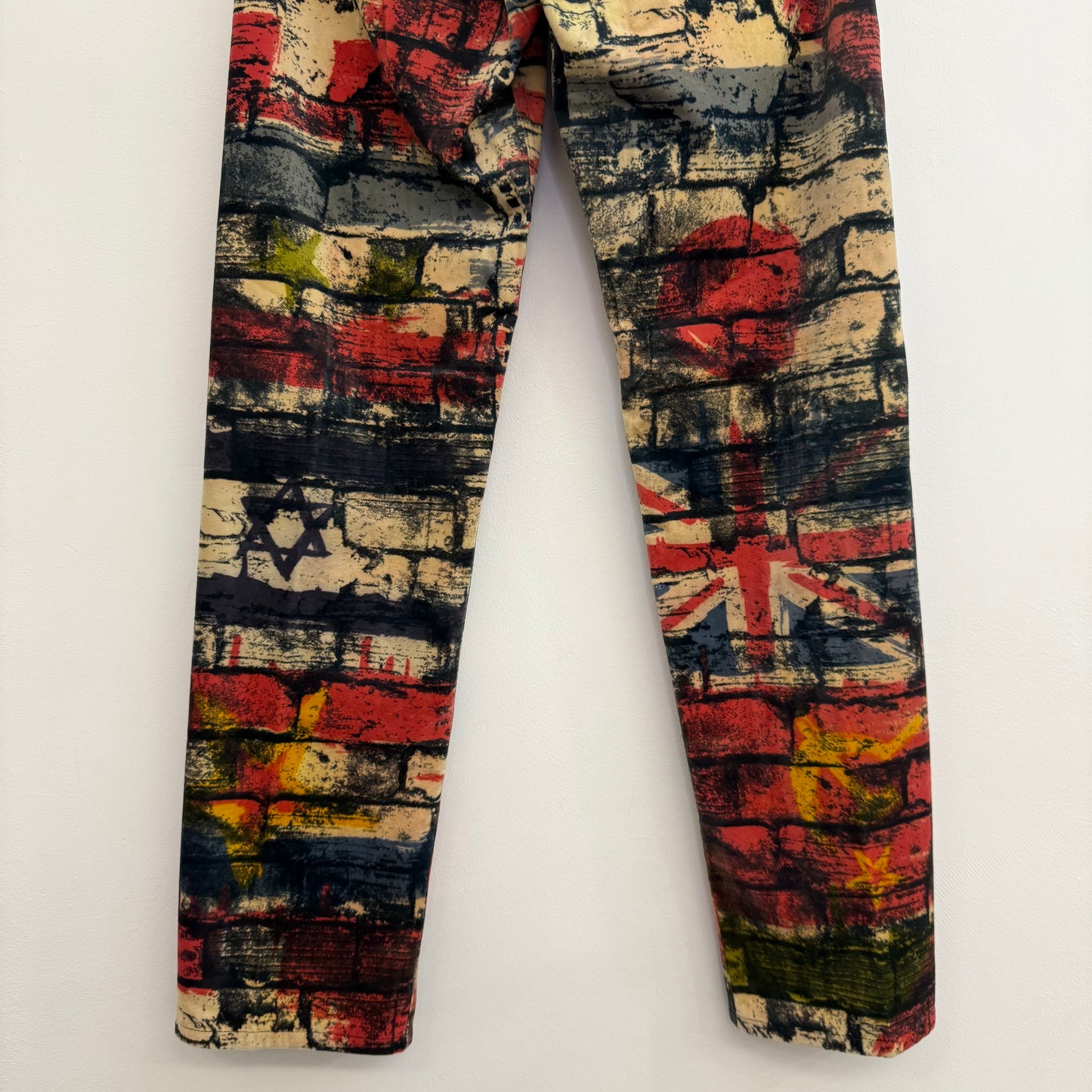 Jean Paul Gaultier "Fight Racism" Brick Wall Print Trousers