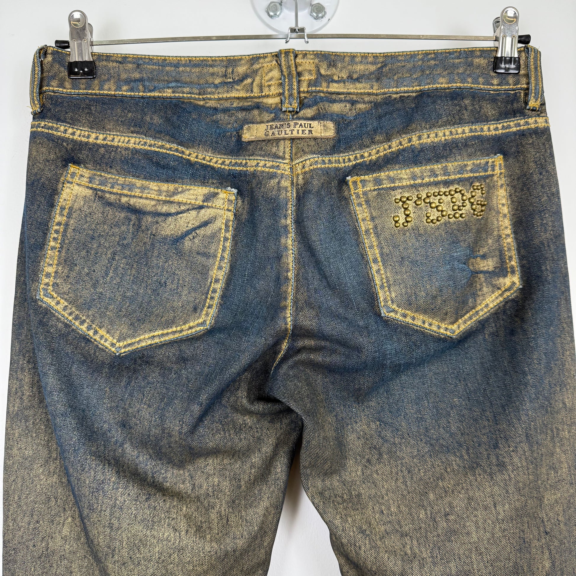 Jean Paul Gaultier (JPG) Gold-Coated Studded Denim