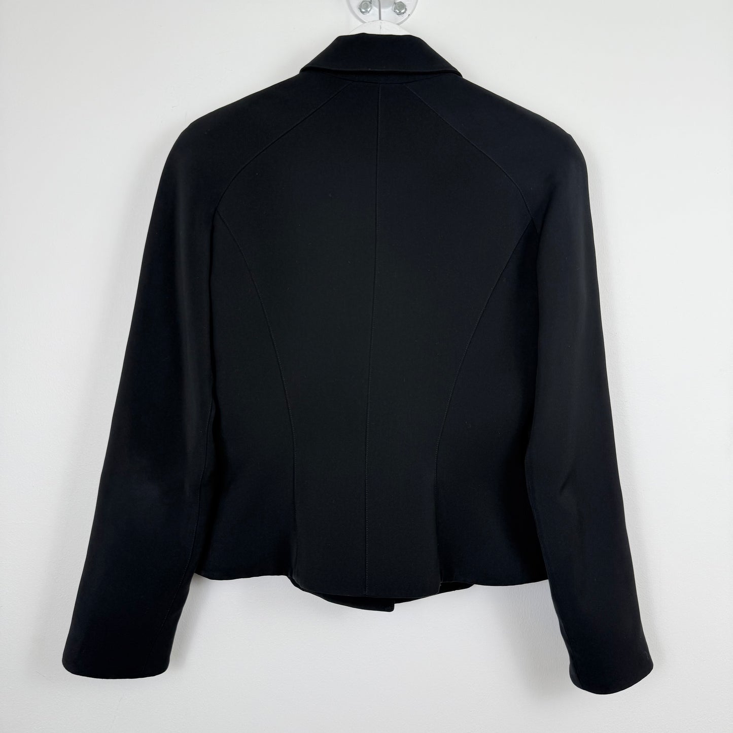 Mugler Structured Black Blazer with Zipper Cuffs