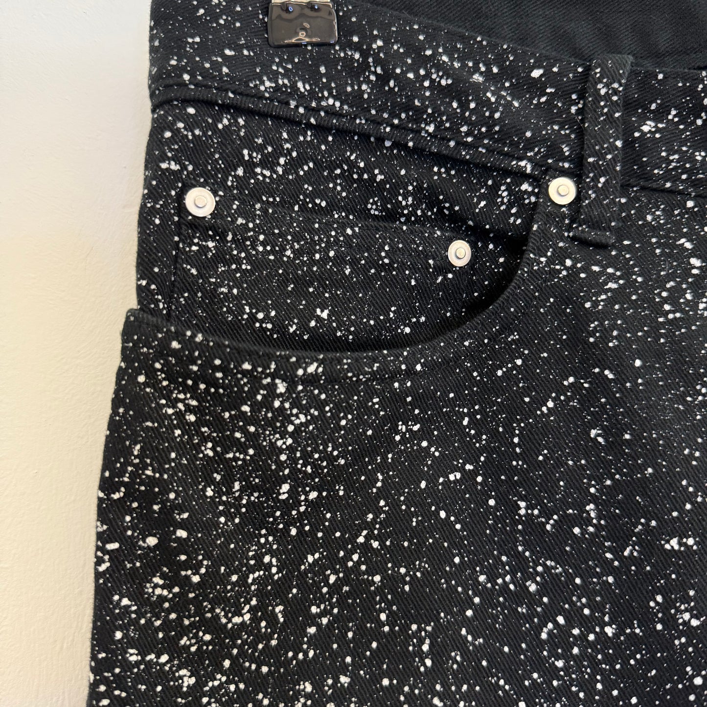 Balenciaga jeans black with white speckles
