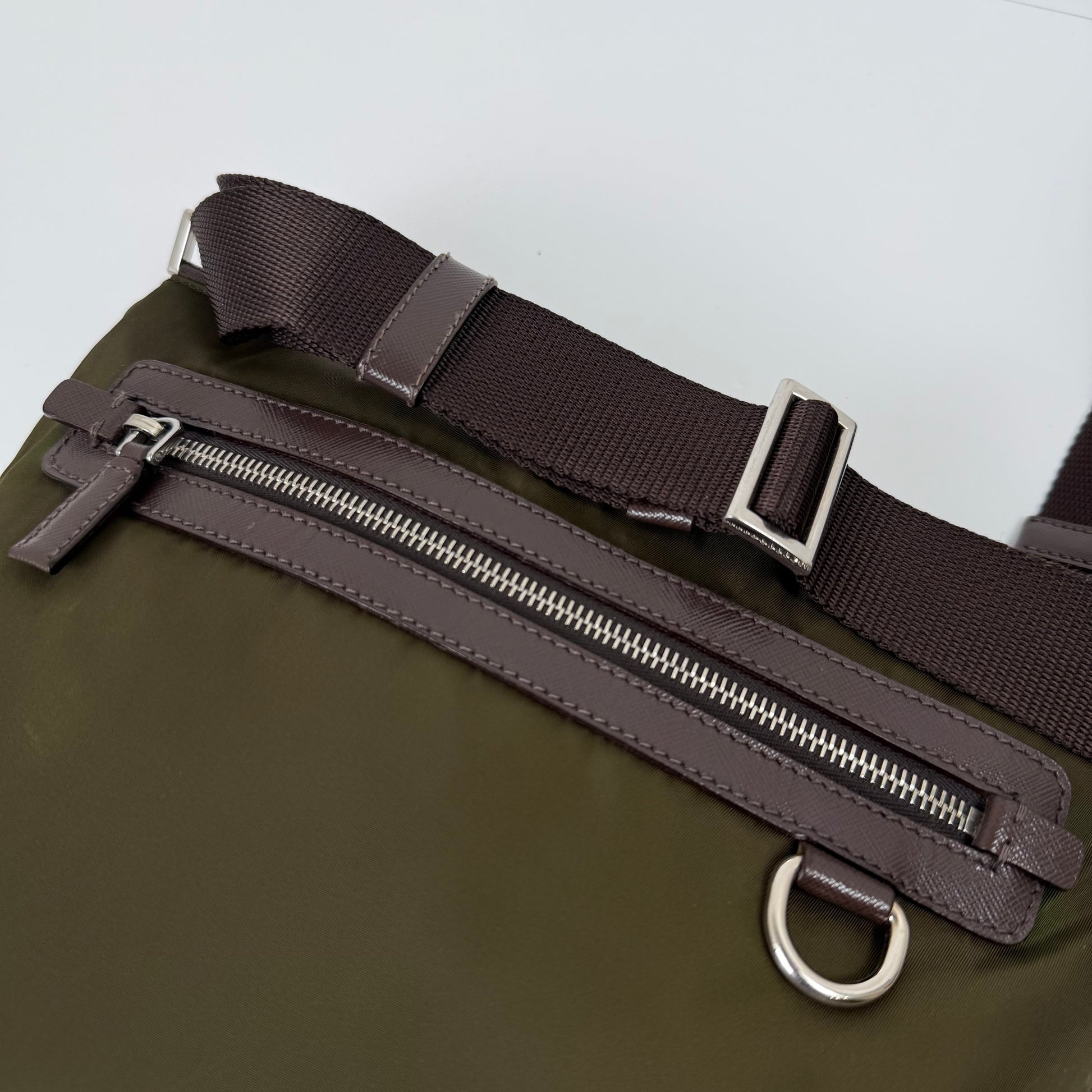 Prada Tessuto Crossbody Bag - Khaki Green