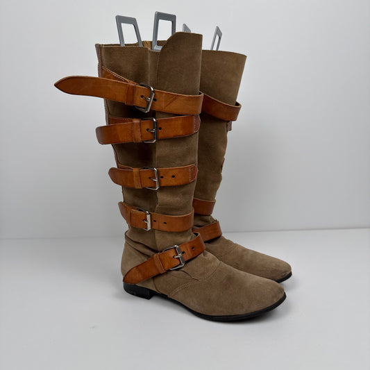 Vivienne Westwood Pirate Boots — Suede, Multi-Buckle — Size EU 39
