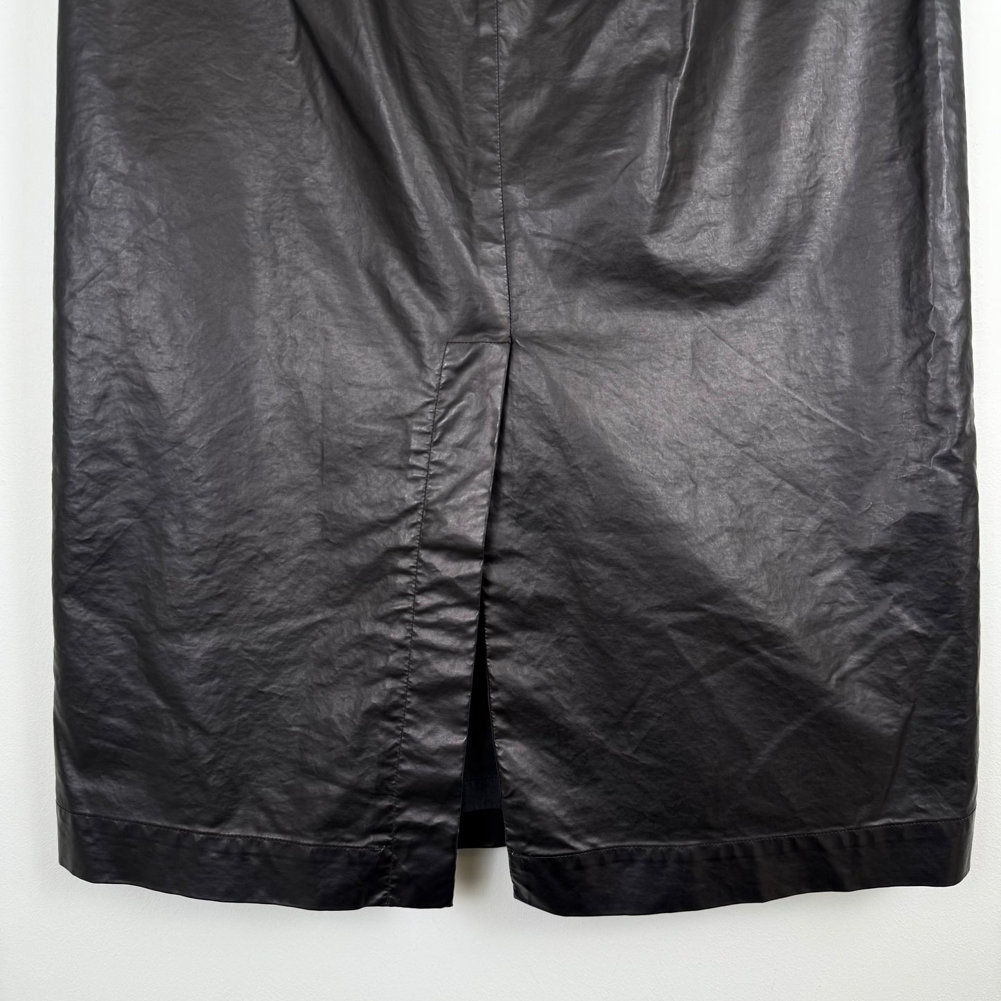 Dries van Noten Fake leather black midi skirt