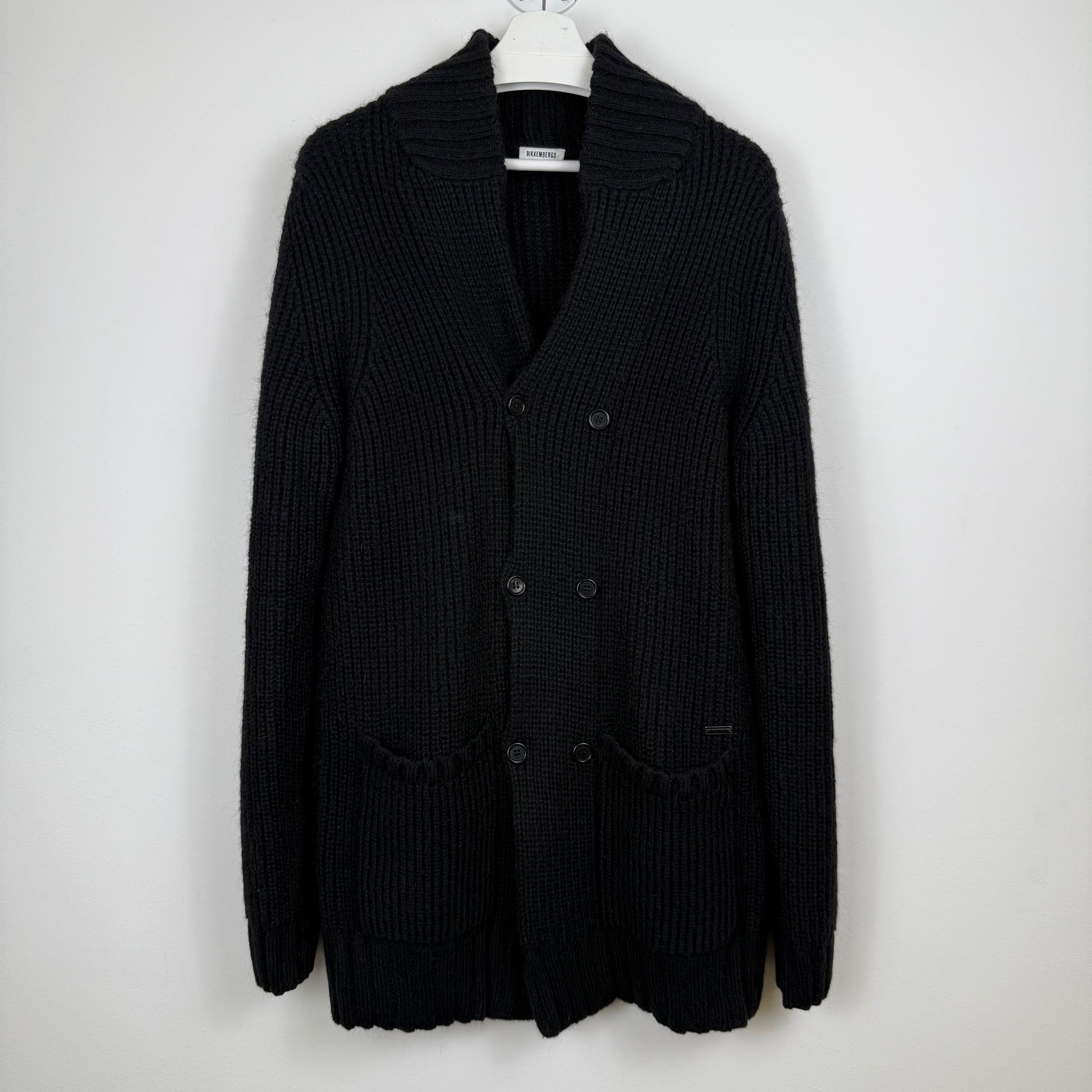 Bikkembergs long knitted black cardigan