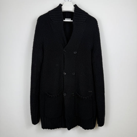 Bikkembergs long knitted black cardigan