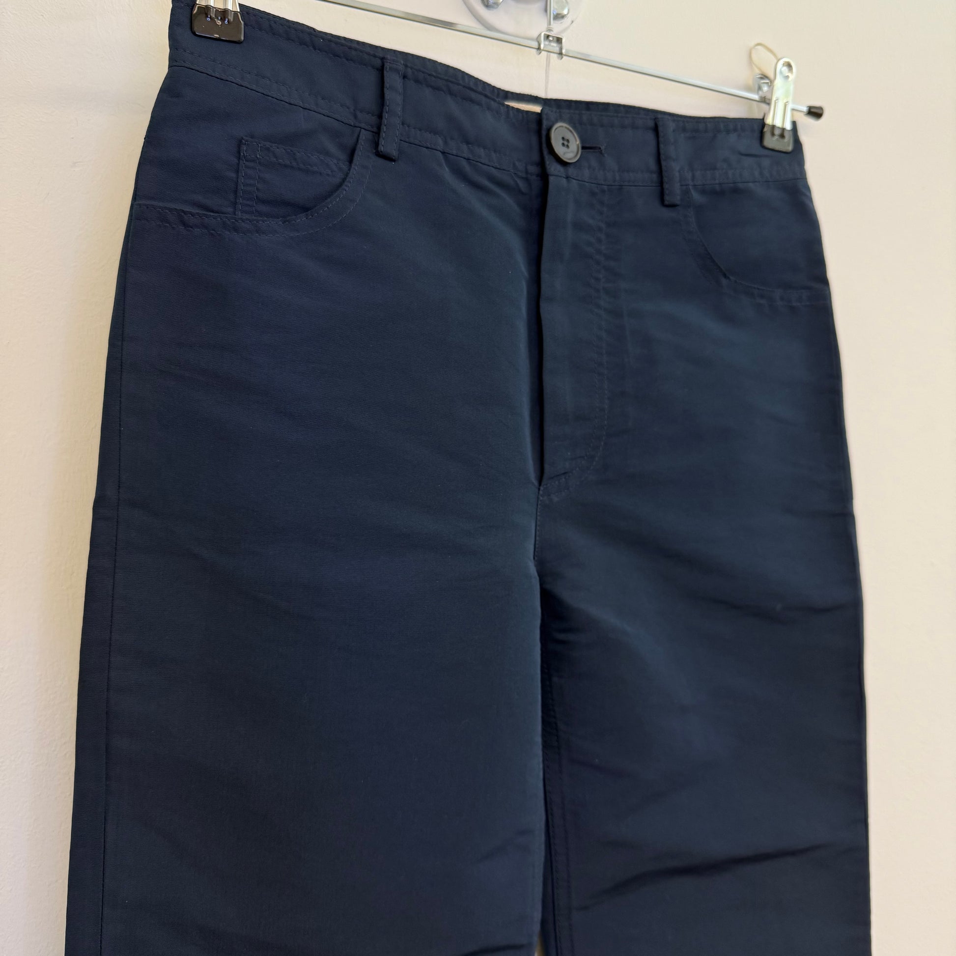 Marni Polyester Navy Straight Trousers