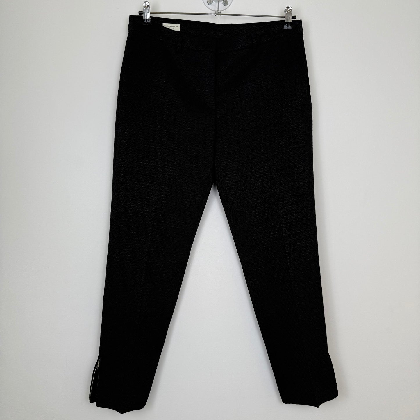 Dries van Noten Textured Slim-Fit trousers with ankle zips