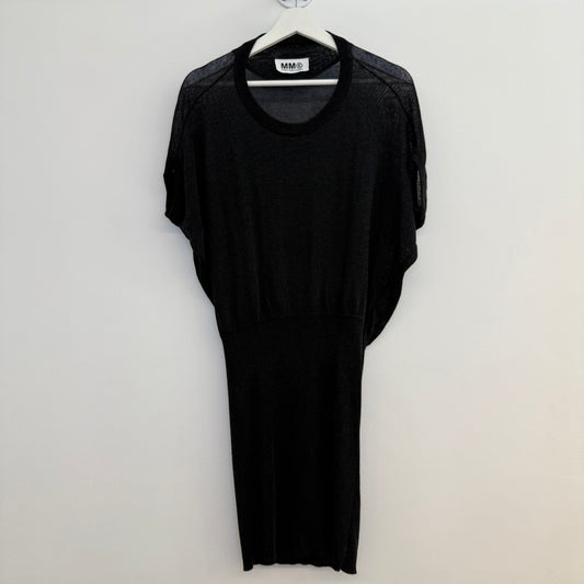 Martin Margiela black dress with bat model top