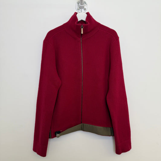 Dirk Bikkembergs Sport Couture Zip-Up Belted Cardigan Red