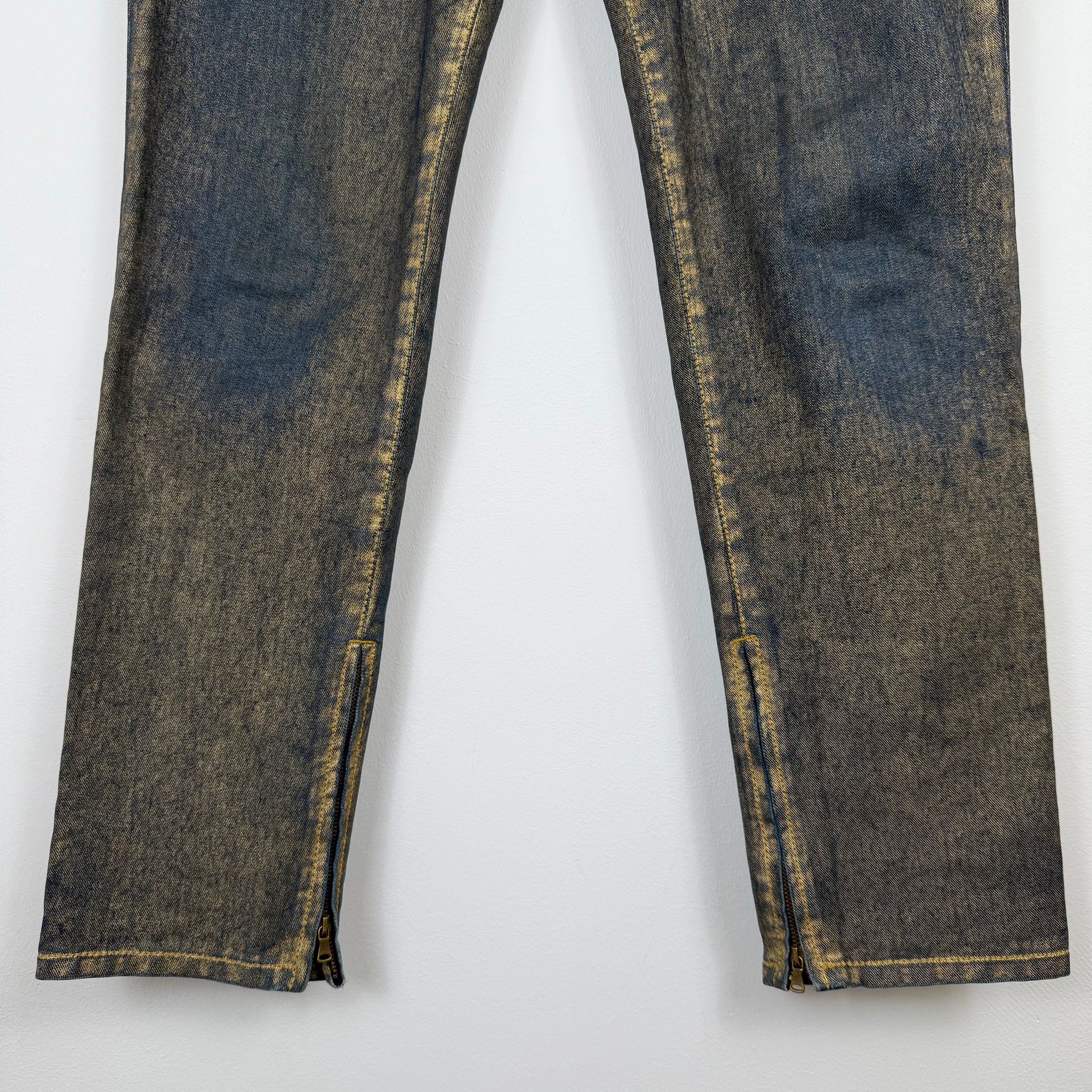Jean Paul Gaultier (JPG) Gold-Coated Studded Denim