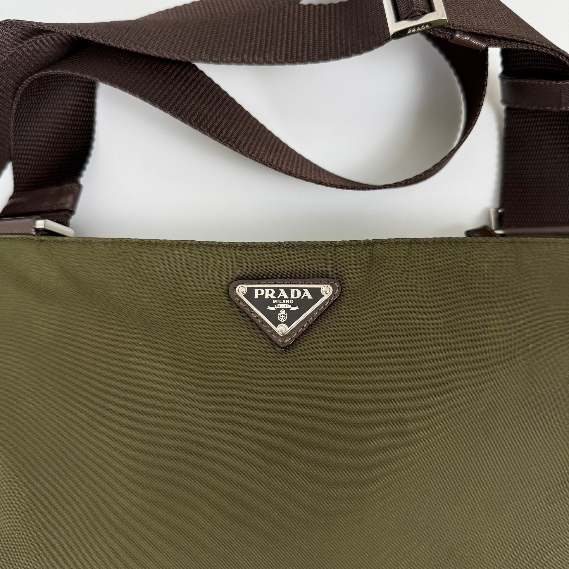Prada Tessuto Crossbody Bag - Khaki Green