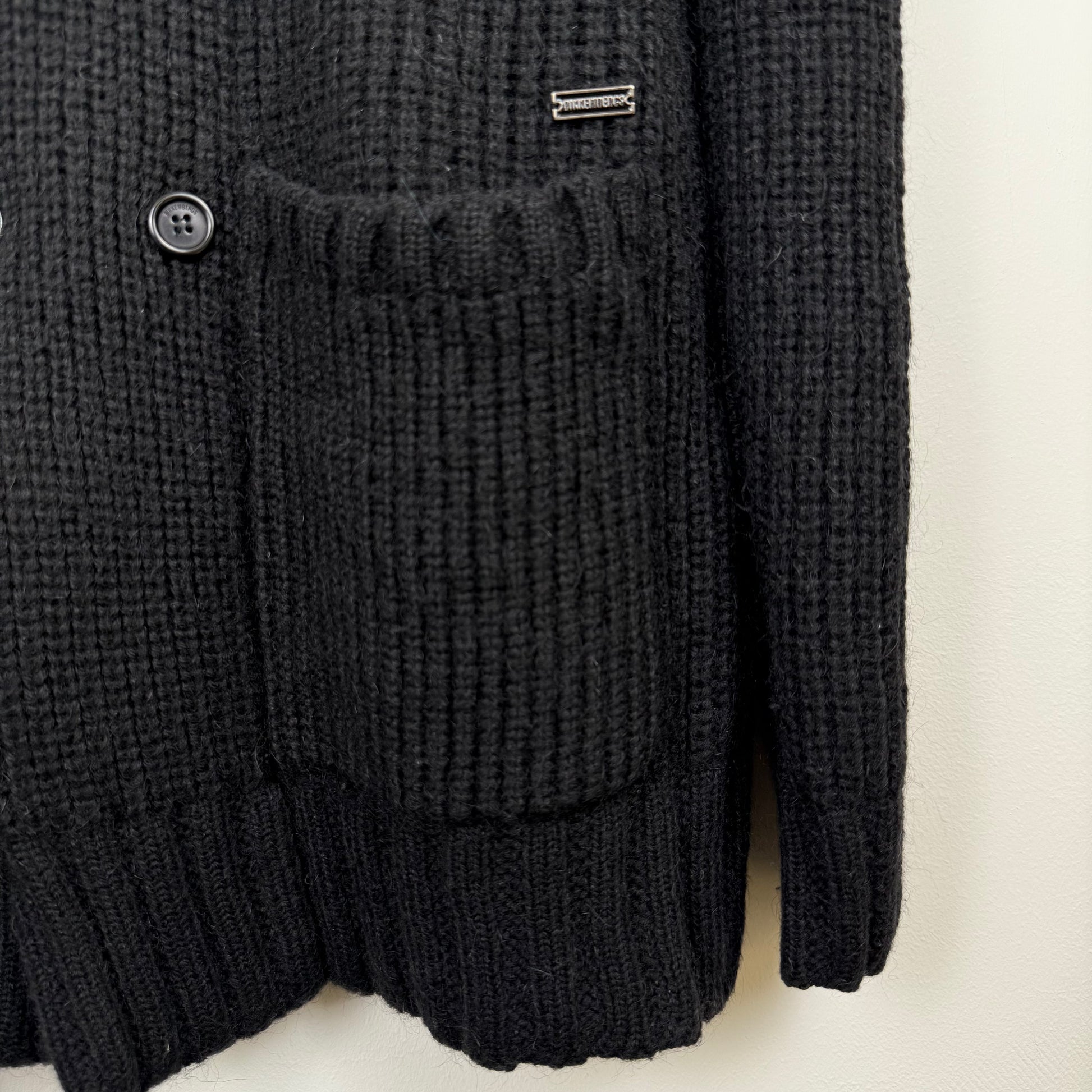 Bikkembergs long knitted black cardigan