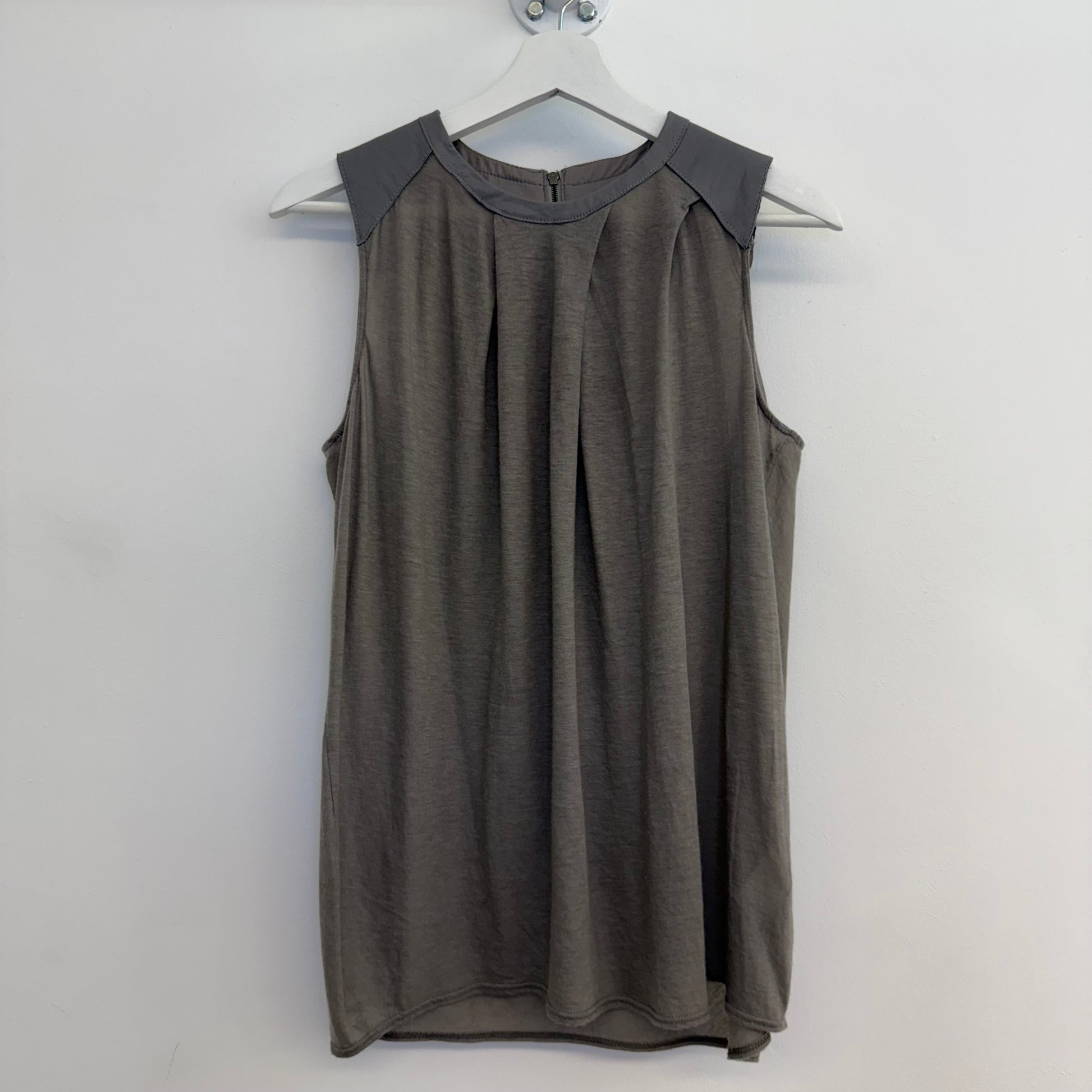 Helmut Lang Leather-Trimmed Knit Tank Top