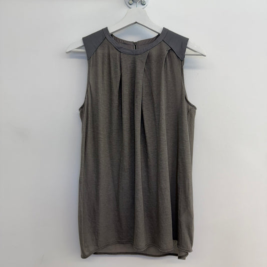 Helmut Lang Leather-Trimmed Knit Tank Top