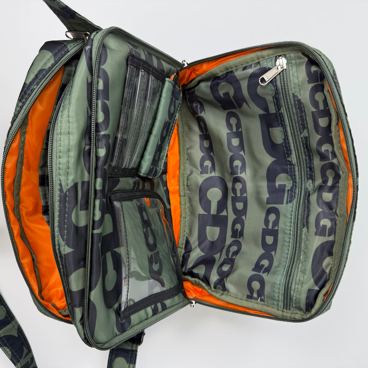 CDG x Porter (Yoshida & Co.) Logo Print Shoulder Bag — Olive/Black