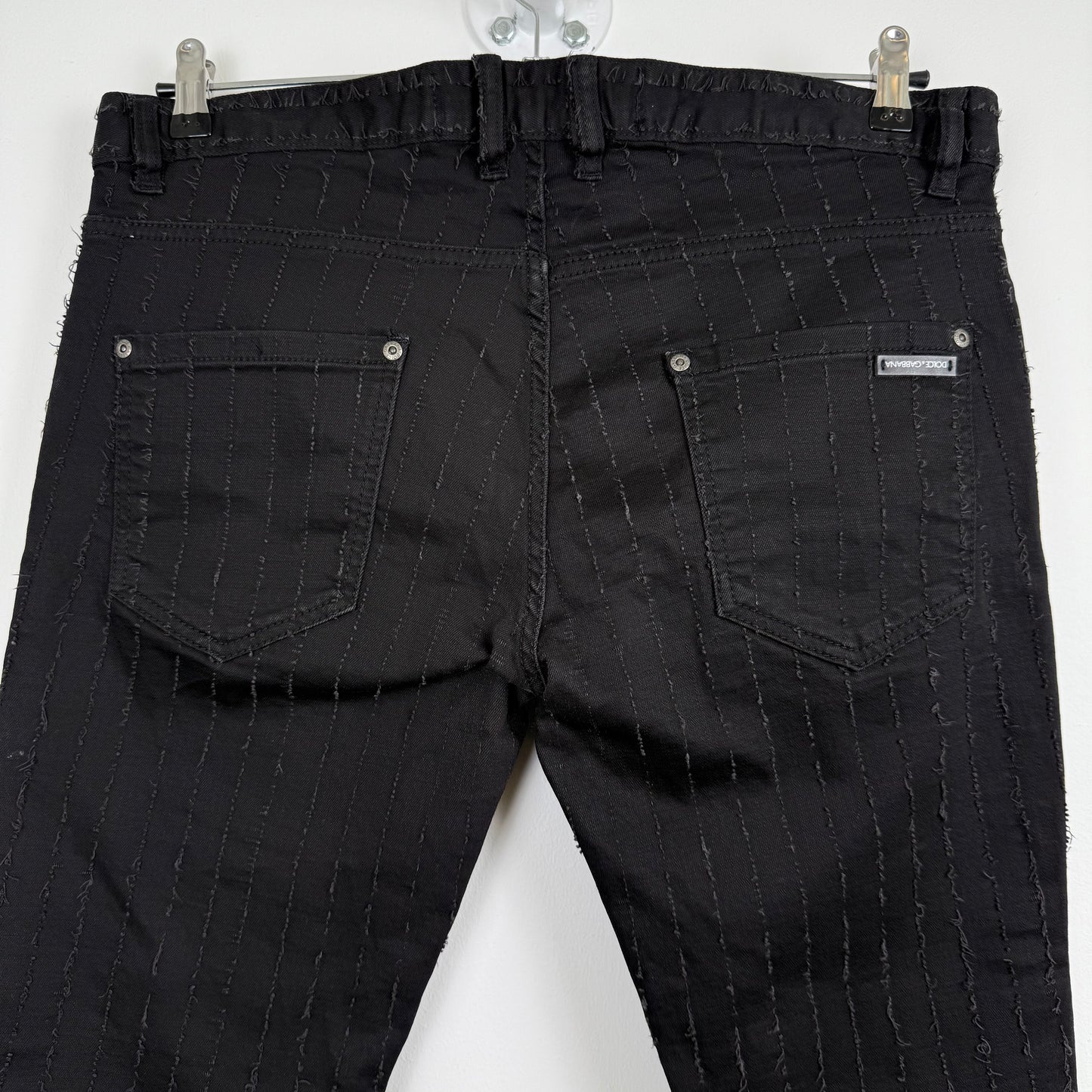 Dolce & Gabbana '14 Gold' Distressed Striped Denim **