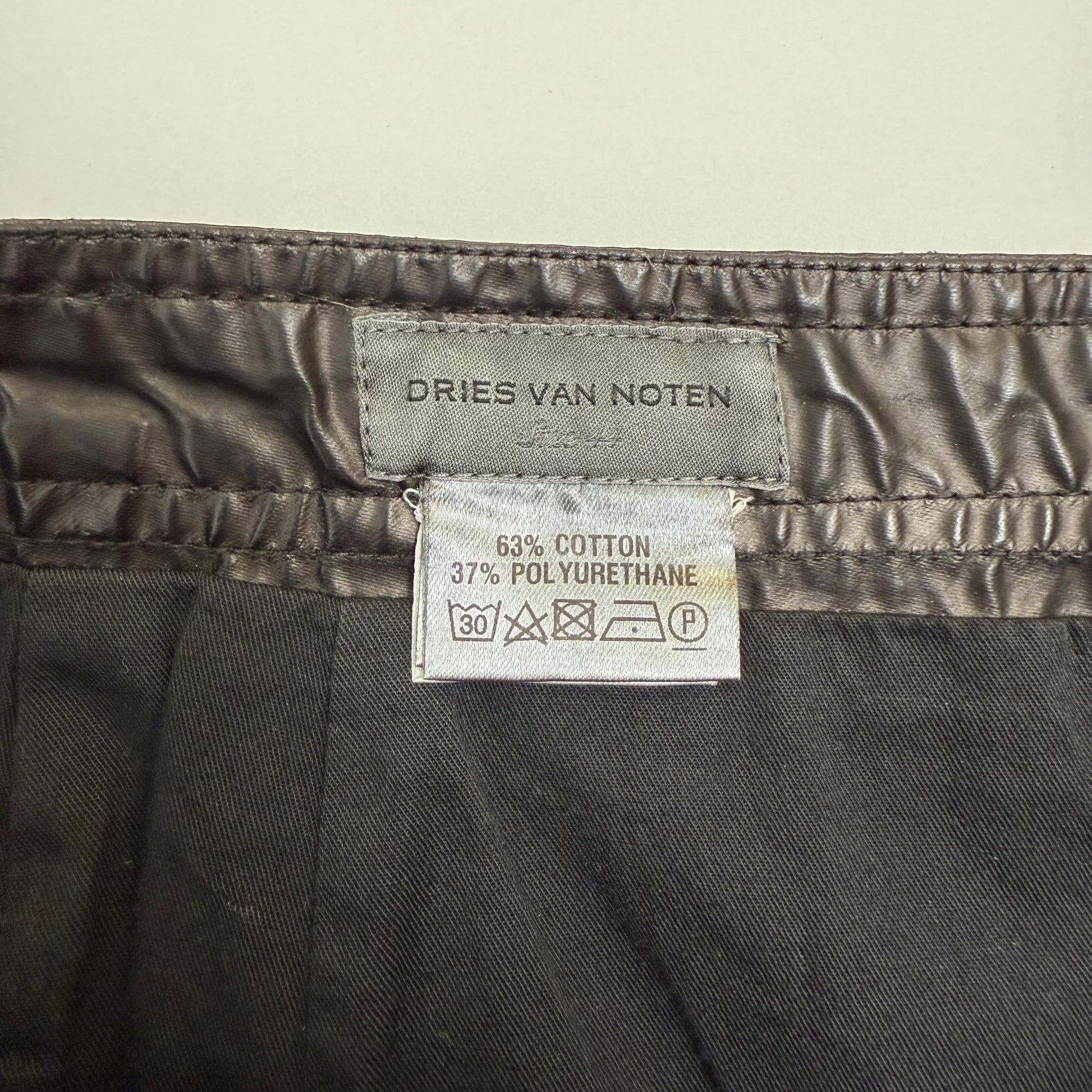 Dries van Noten Fake leather black midi skirt