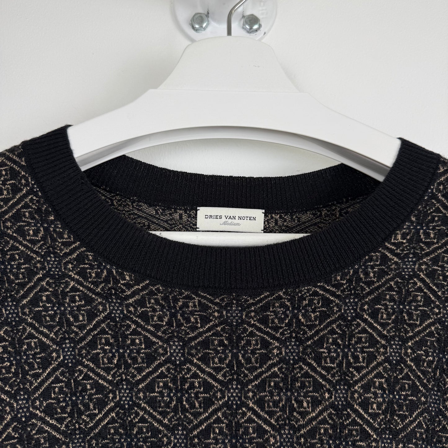 Dries Van Noten Geometric Jacquard Knit Sweater