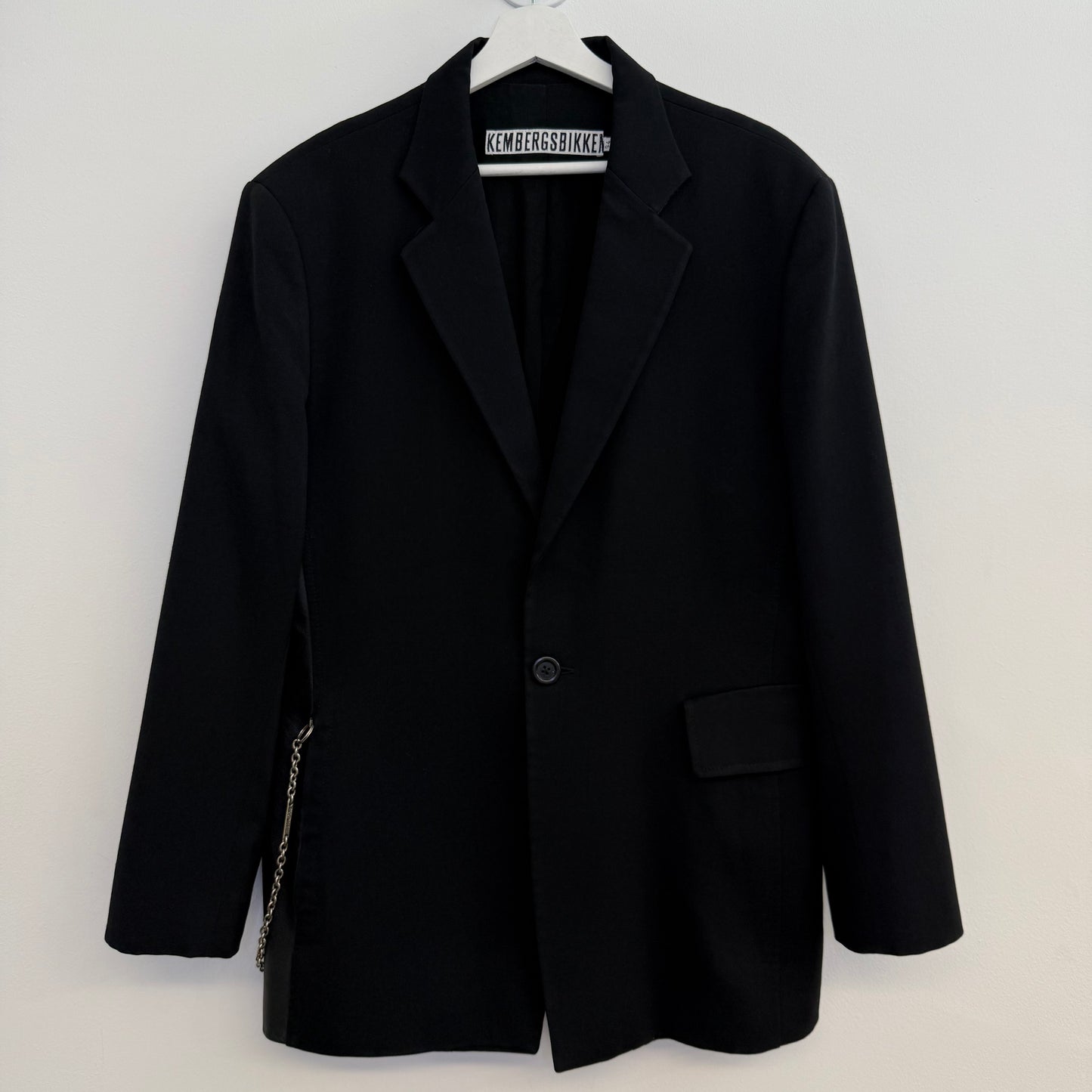Dirk Bikkembergs 2-Piece Suit with Leather Inlay & Chain Detail