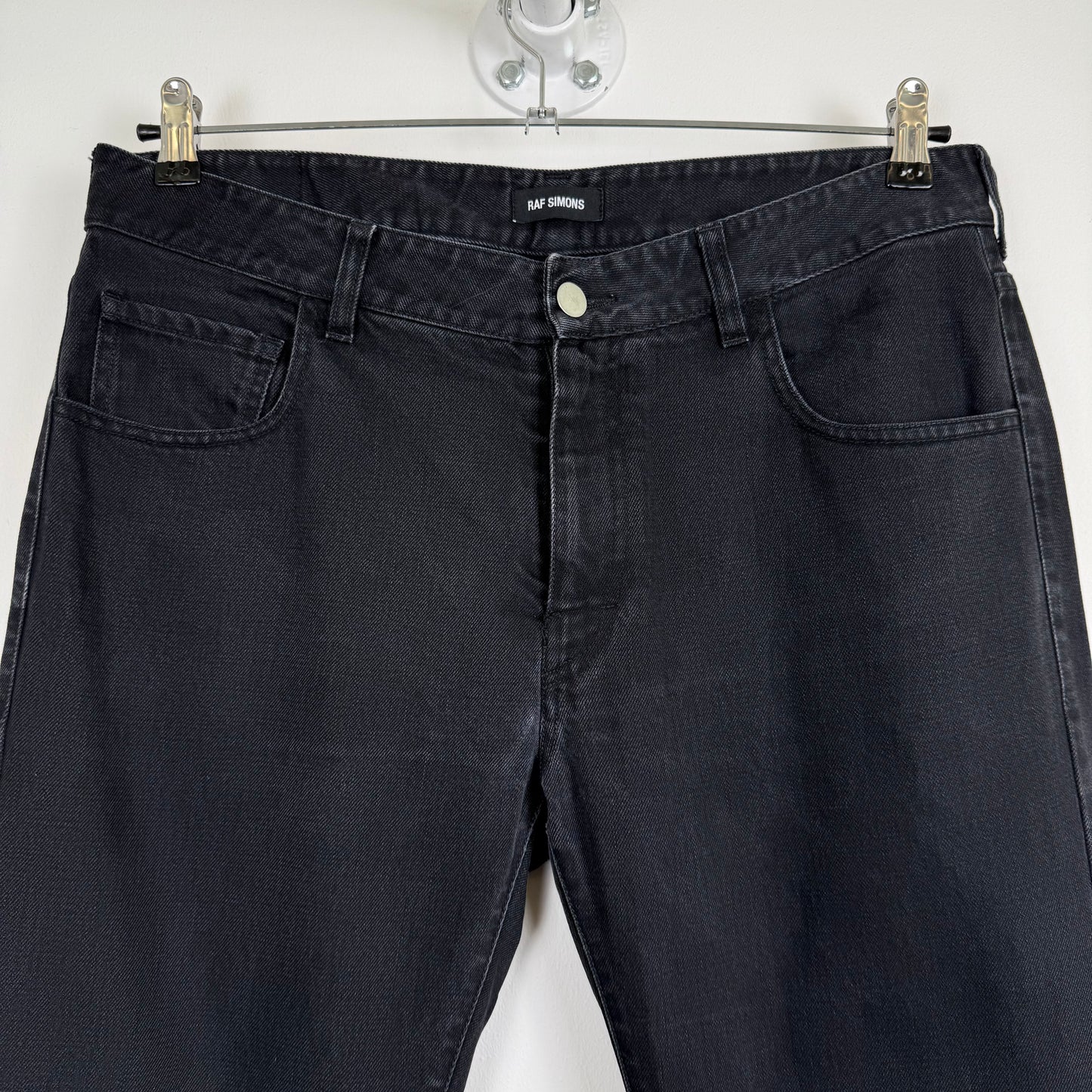Raf Simons Regular Straight Denim ‘RS’ patch jeans