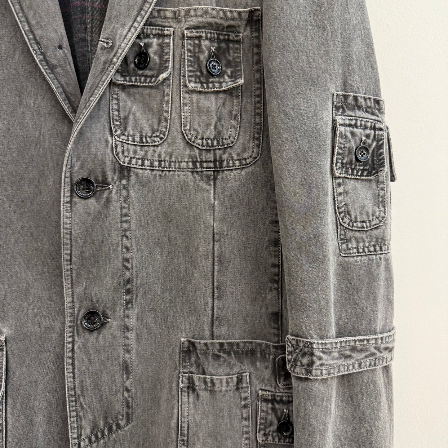 Dolce & Gabbana grey denim cargo blazer