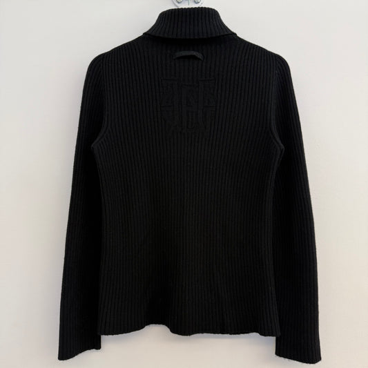Jean Paul Gaultier Black knitted sweater with turtle neck