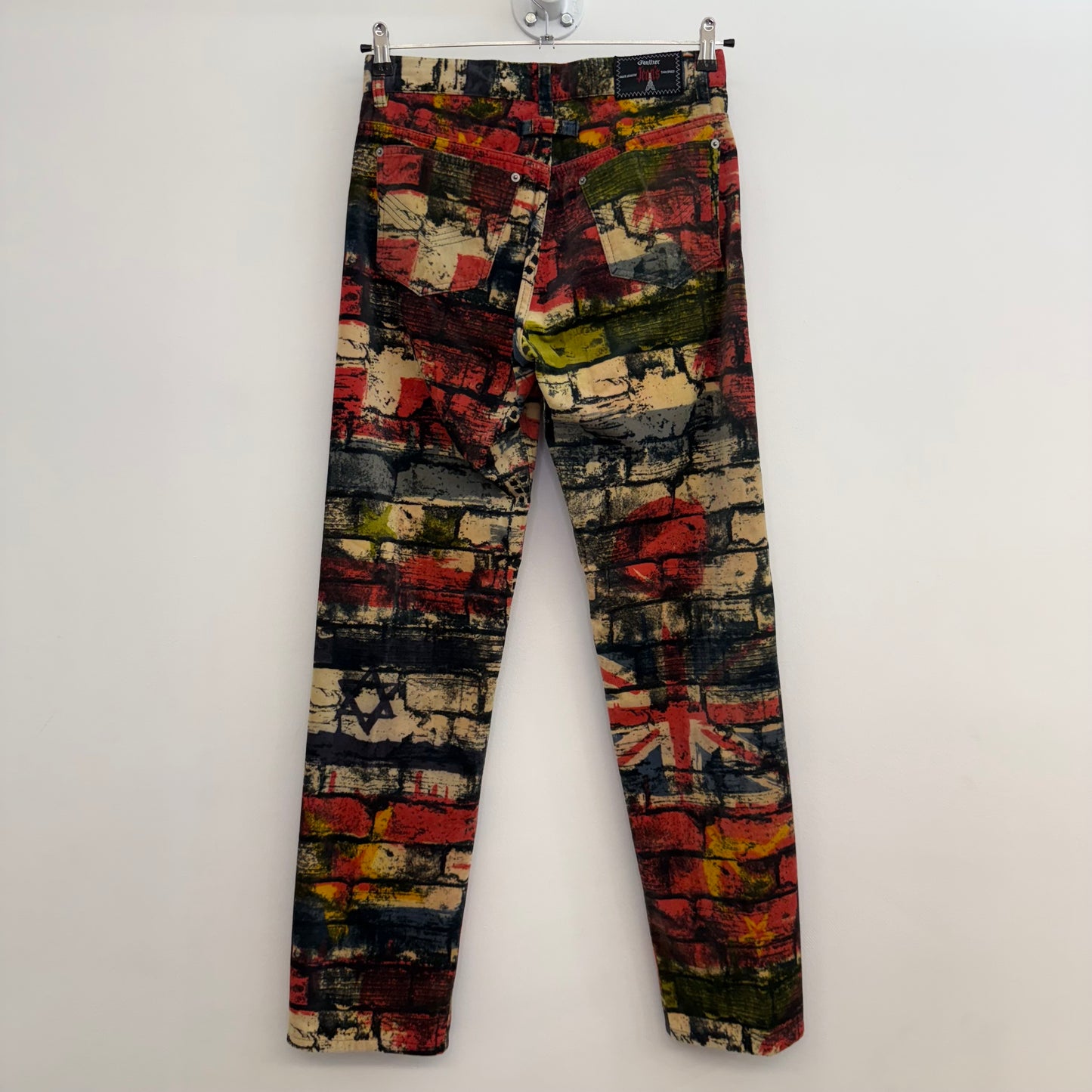 Jean Paul Gaultier "Fight Racism" Brick Wall Print Trousers
