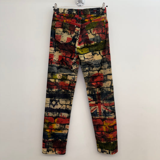 Jean Paul Gaultier "Fight Racism" Brick Wall Print Trousers