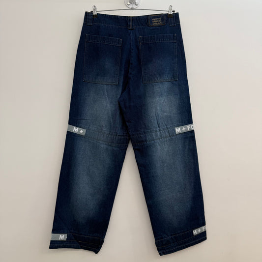 Girbaud wide blue washed denim cargo jeans