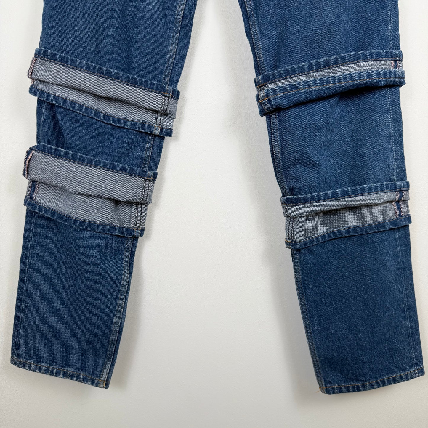 Y/Project Multi-Cuff Layered Denim Jeans