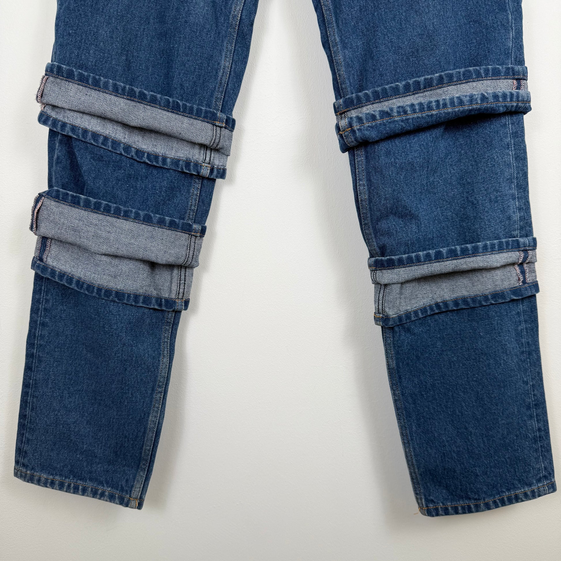 Y/Project Multi-Cuff Layered Denim Jeans