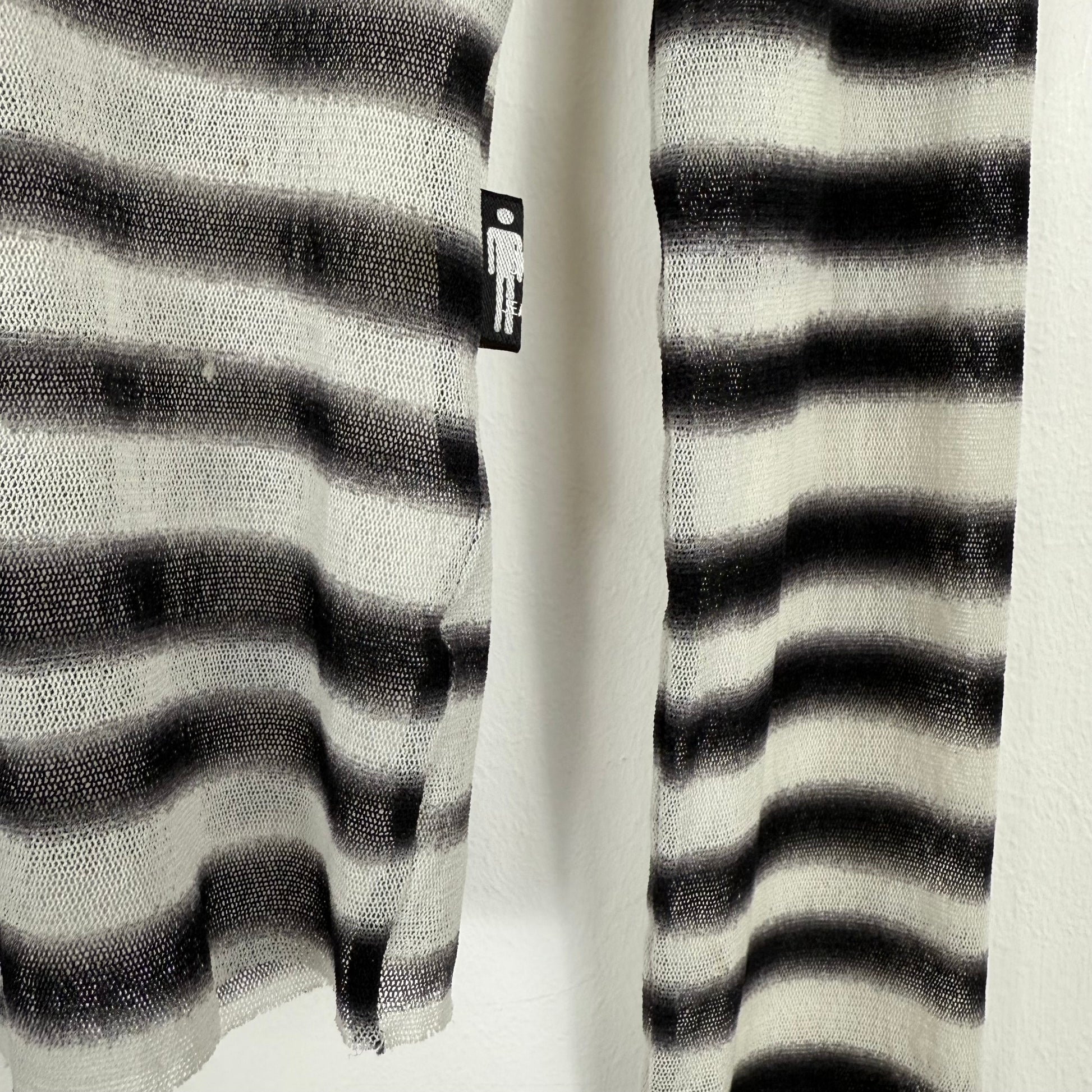 Jean Paul Gaultier JPG. Jean's Blurred Stripe Mesh Top