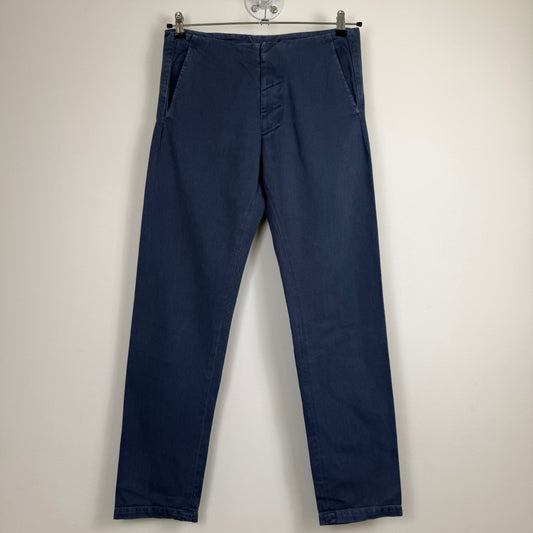 Maison Margiela Blue Heavy Cotton Twill No-Loop Trousers