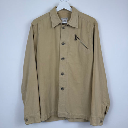 Dries Van Noten Vintage Sand Cotton Zip-Pocket Shirt Jacket (c. Late 1990s / Early 2000s)