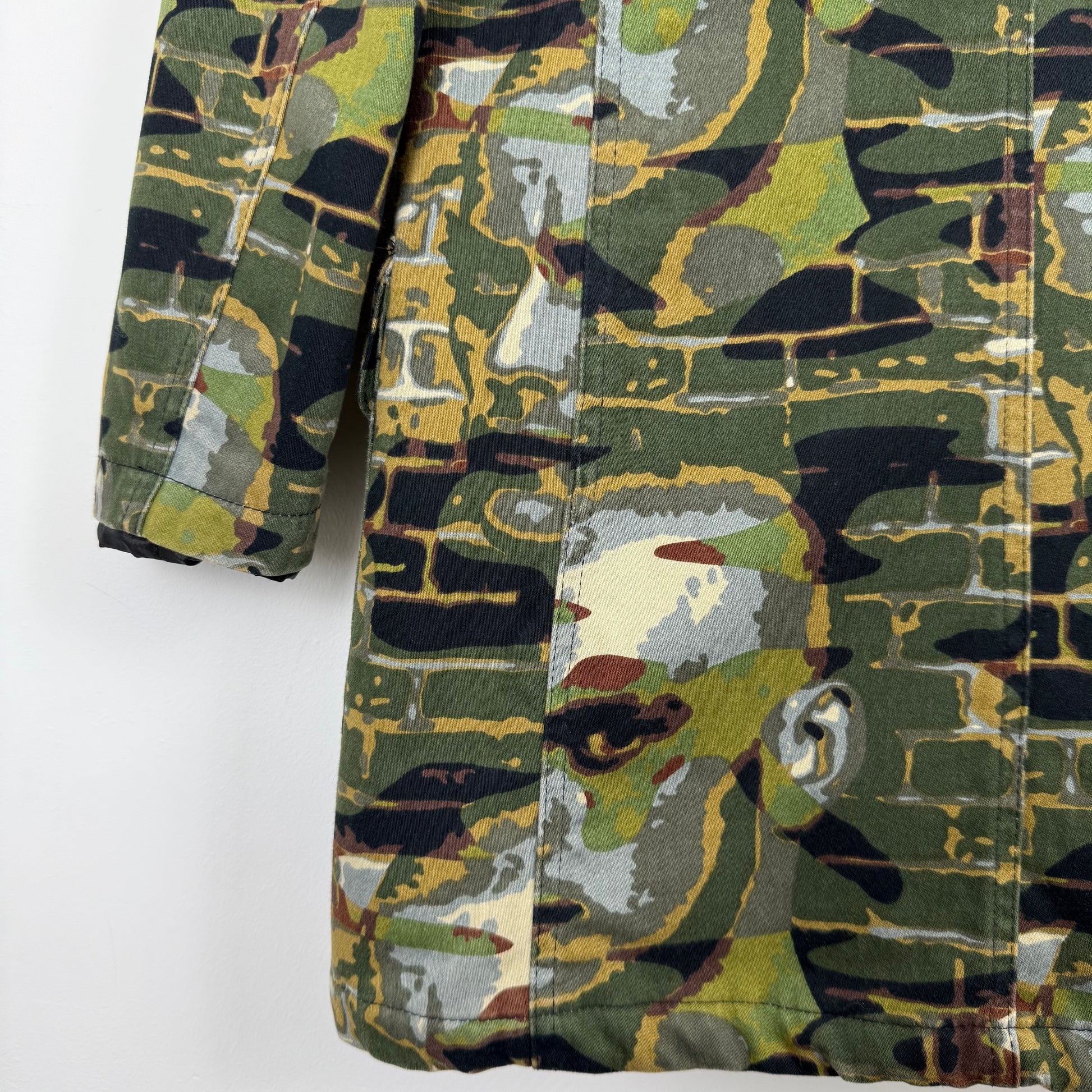 Jean Paul Gaultier 1997 "Fight Racism" Graphic face camo Coat